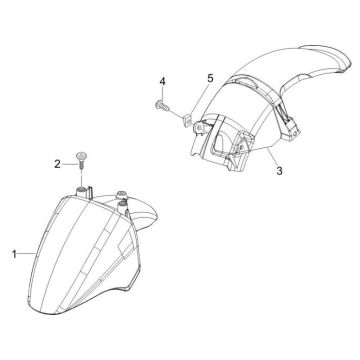 Voorspatbord Piaggio Zip 2000 4-takt AC blauw midnight 222