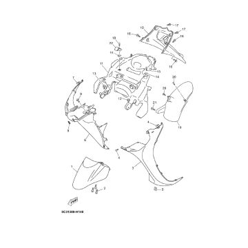 Voorspatbord Yamaha Neo's 4-takt 2008→ Spatbord Zip 4-takt (euro5 injectie IGET)