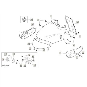 Voorspatbord - Achterspatbord Aprilia Habana 2-takt (Morini motor) 1999-2004