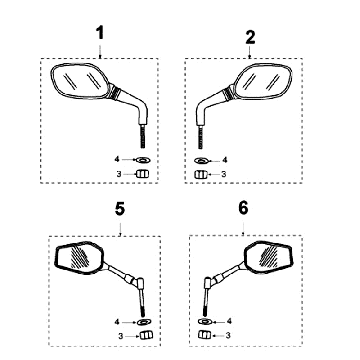 Spiegels Peugeot Jet Force 50 2-takt LC Injectie Rood