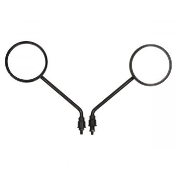 Spiegelset glanszwart SYM Fiddle 1-2/Mio/model China 10 inch LX/AGM VX/VX50S/Riva/Napoli/Benson/Touring/Toscana/Lux/VXL/RL/Azzuro/Rimini/Capri/RL/Vespelini/Lux/Star/GTS/Delphi/Morino