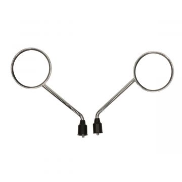 Spiegelset chroom SYM Fiddle 1-2/Mio/model China 10 inch LX/AGM VX/VX50S/Riva/Napoli/Benson/Touring/Toscana/Lux/VXL/RL/Azzuro/Rimini/Capri/RL/Vespelini/Lux/Star/GTS/Delphi/Morino