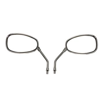 Spiegelset chroom ovaal type China AGM Grande Retro/Bella/Torino/Roma/Custom/Borsalino/Amaro/Classic/Aurora