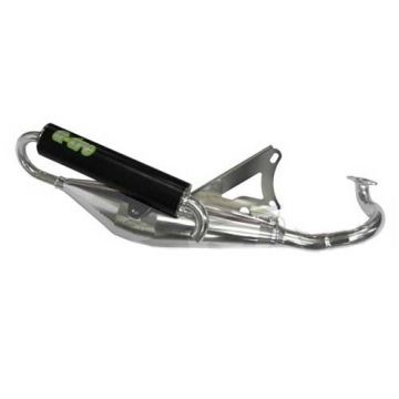 Uitlaat Technigas Q-TRE Minarelli horizontaal chroom Aerox/Nitro/Neos/Ovetto/Jog/Mach G/Why/Flipper/Stunt/F10-12-15/Ciak/491/Rally/Sonic/SR/Gulliver/Ark/Dragster