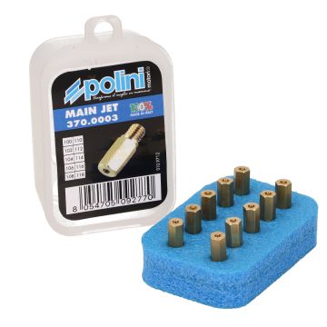 Hoofdsproeierset 6 mm Polini voor Keihin (Type: 99101-357) PWK/Polini CP- (100-118)10 stuks 370.0003