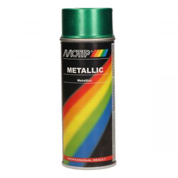 Spuitbus metallic groen 400ml Motip