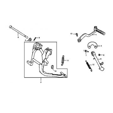 Middenstandaard - Zijstandaard - Kickstartpedaal Sym Jet Euro-X 2-takt