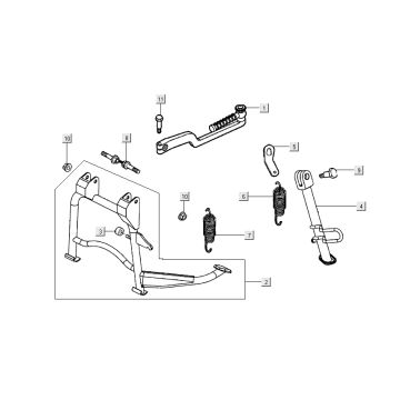 Middenstandaard - Zijstandaard - Kickstartpedaal Kymco People S 50 4-takt Titanium
