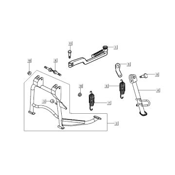 Middenstandaard - Zijstandaard - Kickstartpedaal Kymco People S 50 4-takt wit