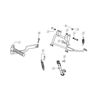 Middenstandaard - Zijstandaard - Kickstartpedaal Kymco Sento 50 4-takt Spring Wit