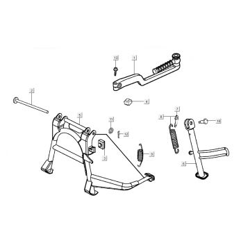 Middenstandaard - Zijstandaard - Kickstartpedaal Kymco G-Dink 2-takt Donkergrijs