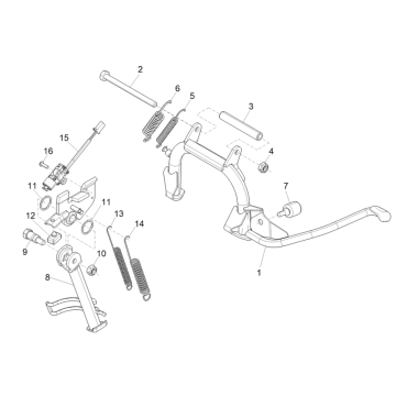Middenstandaard Piaggio Beverly 300 HPE 4V ABS Euro 5 2021-2022