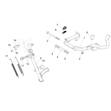 Middenstandaard - Zijstandaard Vespa GTS 250 ie 2005-2016 (zonder ABS)