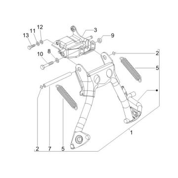 Frame - Middenstandaard Piaggio Fly 50 2-takt AC