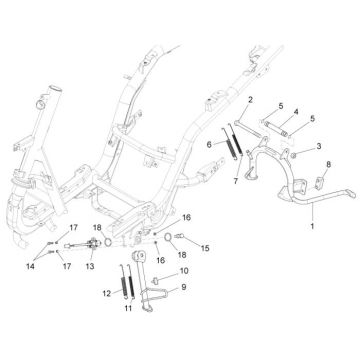 Frame - Middenstandaard Piaggio New Fly 4-takt 4V