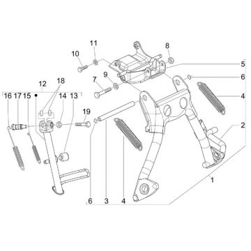 Middenstandaard Vespa S 50 2-takt AC