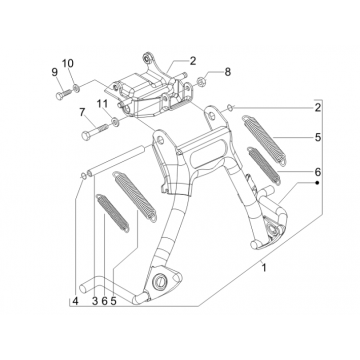 Middenstandaard - Zijstandaard Piaggio Zip 50 SP 2-takt LC 2006-2013