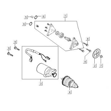 Startmotor - Bendix Kymco VP50 4-takt ACbruin metallic