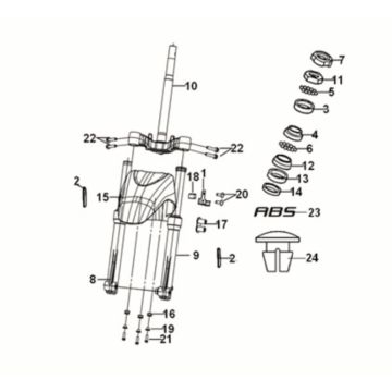 Steering stem - front cushion Sym Symphony ST 125i LC E5 GREY (GY-010U)