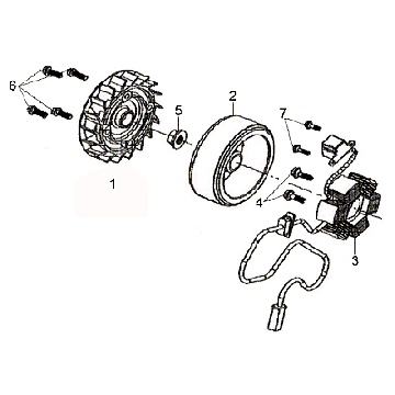 Ontsteking - Stator - Vliegwiel Sym Fiddle II (BK-7C) iron gray