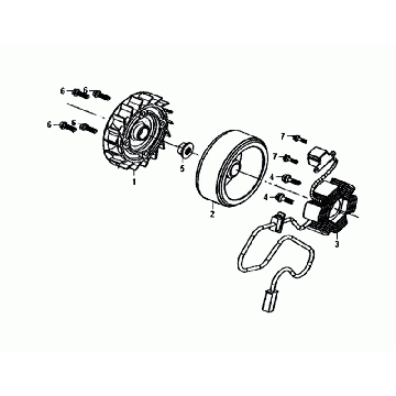 Ontsteking - Stator - Vliegwiel Sym Allo Euro 4 (BK-5560S) Bright Black