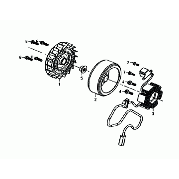 Ontsteking - Stator - Vliegwiel Sym Mio 50i