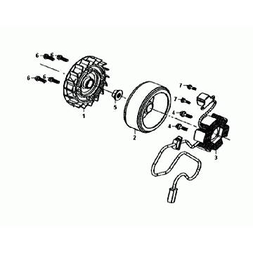 Ontsteking - Stator - Vliegwiel Sym Orbit III Black