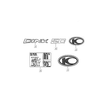 Emblemen - Stickers - Logo Kymco New Dink 4-takt wit