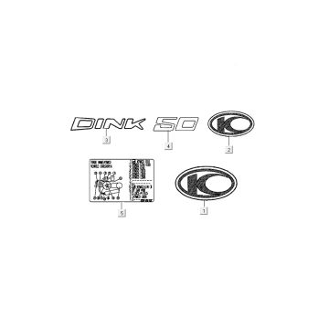 Emblemen - Stickers - Logo Kymco New Dink 50 4-takt AC diepzeeblauw