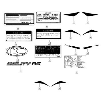 Emblemen - Stickers - Logo Kymco Agility RS 50 4-takt AC wit 2011
