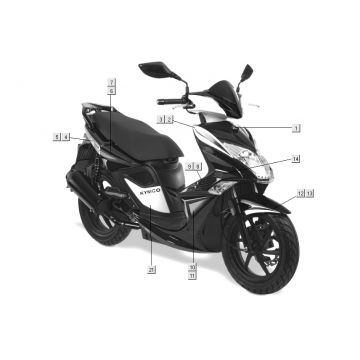 Emblemen - Stickers - Logo Kymco Super8 Street 50 4-takt blauw