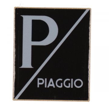 Sticker logo (Piaggio) voorscherm/front Vespa LX/LXV/S/GTS/GTV zwart/zwart