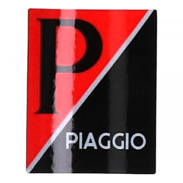 Sticker logo (Piaggio) voorscherm/front Vespa LX/LXV/S/GTS/GTVzwart/rood