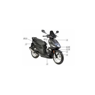 Emblemen - Stickers - Logo Kymco Super8 50 4-takt AC 2009→ rood