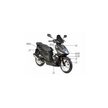Emblemen - Stickers - Logo Kymco Super8 50 4-takt 2009→ zwart