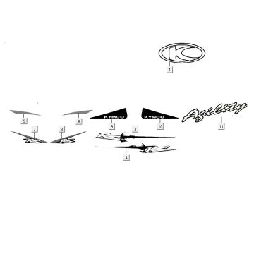 Emblemen - Stickers - Logo Kymco Agility RS 4-takt wit 09