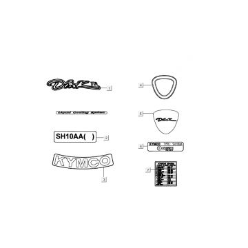 Emblemen - Stickers - Logo Kymco Dink AC 2-takt Zilver