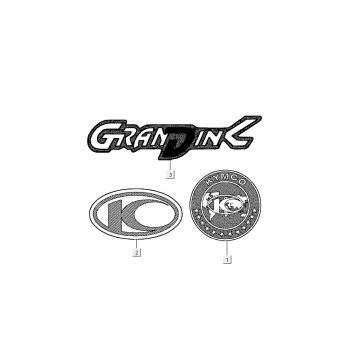 Emblemen - Stickers - Logo Kymco Grand Dink 2-takt Zilver
