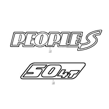 Emblemen - Stickers - Logo Kymco People S 50 4-takt zwart