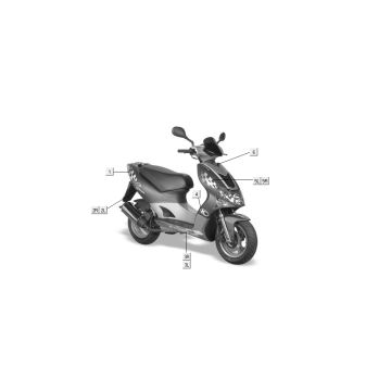 Emblemen - Stickers - Logo Kymco Super9 50 2-takt AC 2003-2007 zilver - zwart