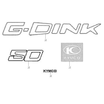 Emblemen - Stickers - LogoKymco G-Dink 2-takt Donkergrijs