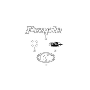 Emblemen - Stickers - Logo Kymco People 50 2-takt AC blauw