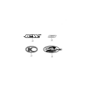Emblemen - Stickers - Logo Kymco B&W LC 2-takt zilver