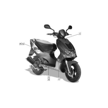 Emblemen - Stickers - Logo Kymco Super9 2-takt nieuw model zilver