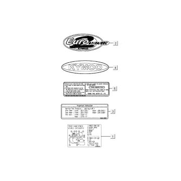 Emblemen - Stickers - Logo 1 Kymco Activ 50 4-takt AC rood-zwart