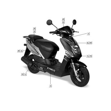 Emblemen - Stickers - Logo 1 Kymco Agility 10" 50 4-takt AC zilver