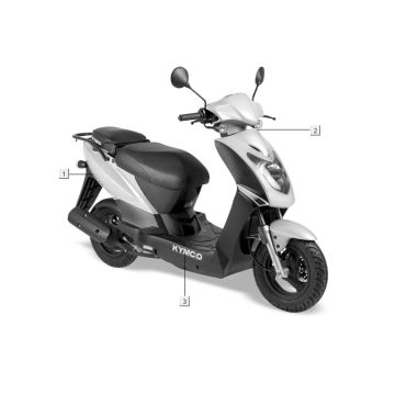 Emblemen - Stickers - Logo 2 Kymco Agility 10" 50 4-takt AC zilver