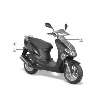 Emblemen - Stickers - Logo 2 Kymco Vitality 50 2-takt AC rood