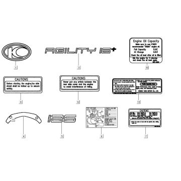 Emblemen - Stickers - Logo Kymco Agility 16+ 125 Mat Metallic Silver