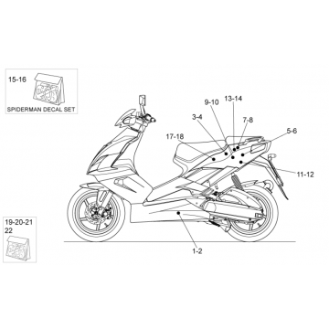 Emblemen - Stickers - Logo Aprilia SR 50 LC (injectie en carburateur) 2004-2009